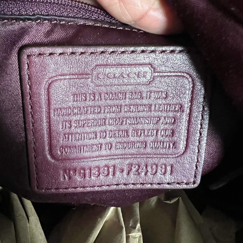 Coach Dark Red Leather Shoulder Bag - Picture 11 of 12